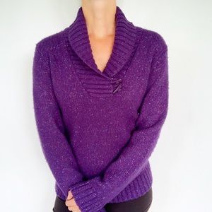 Indigo by Great Northwest purple knit toggle neck sweater size large